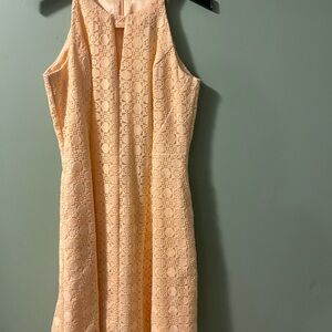 White House Black Market Butter Yellow Lace Mini Dress Size 4